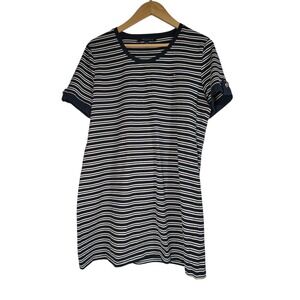 Tommy Hilfiger Women's‎ Striped T Shirt Dress Navy White Casual Size L